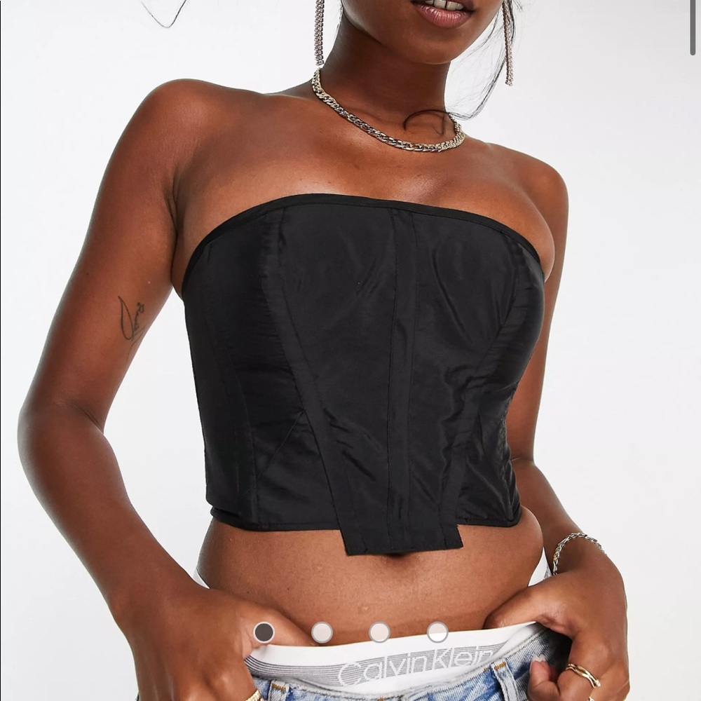 Topshop Corset Nylon Top in Black (new with tags)